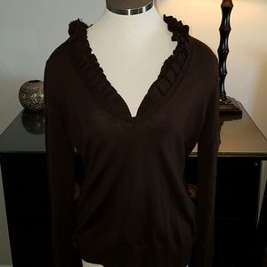 Brown merino wool sweater top